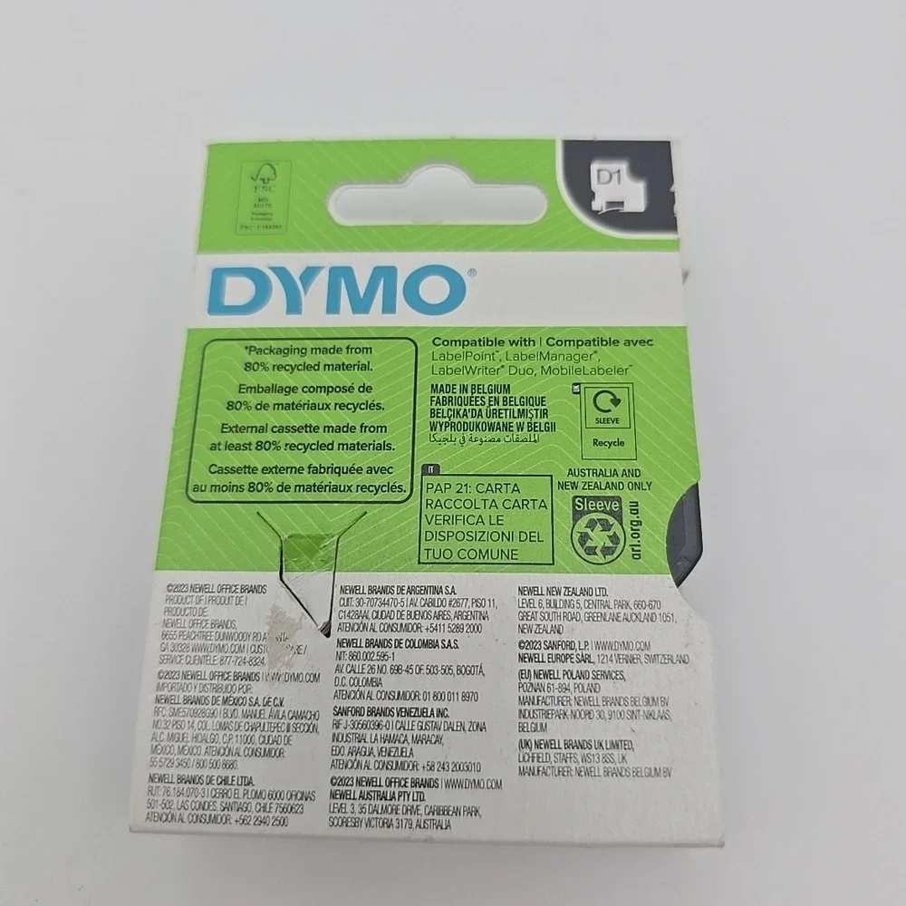 Qty‎ 4 Dymo D1 45021 Label Maker Tape 3/8